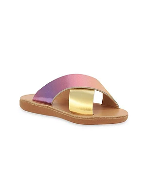 Little Girl's & Girl's Little Thais Metallic Soft Leather Sandals
