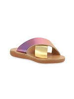 Little Girl's & Thais Metallic Soft Leather Sandals