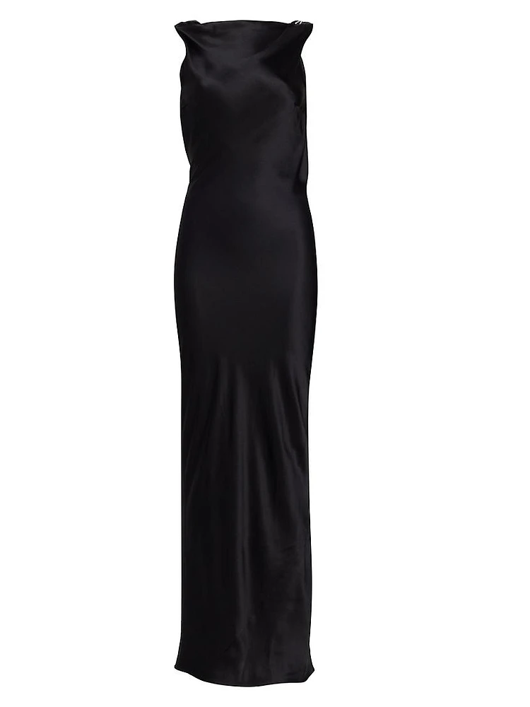 Pierre Silk Satin Cowl Back Gown