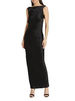 Pierre Silk Satin Cowl Back Gown