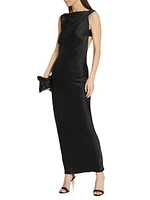 Pierre Silk Satin Cowl Back Gown