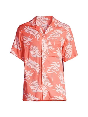 Convertible Palm Branch Camp Shirt