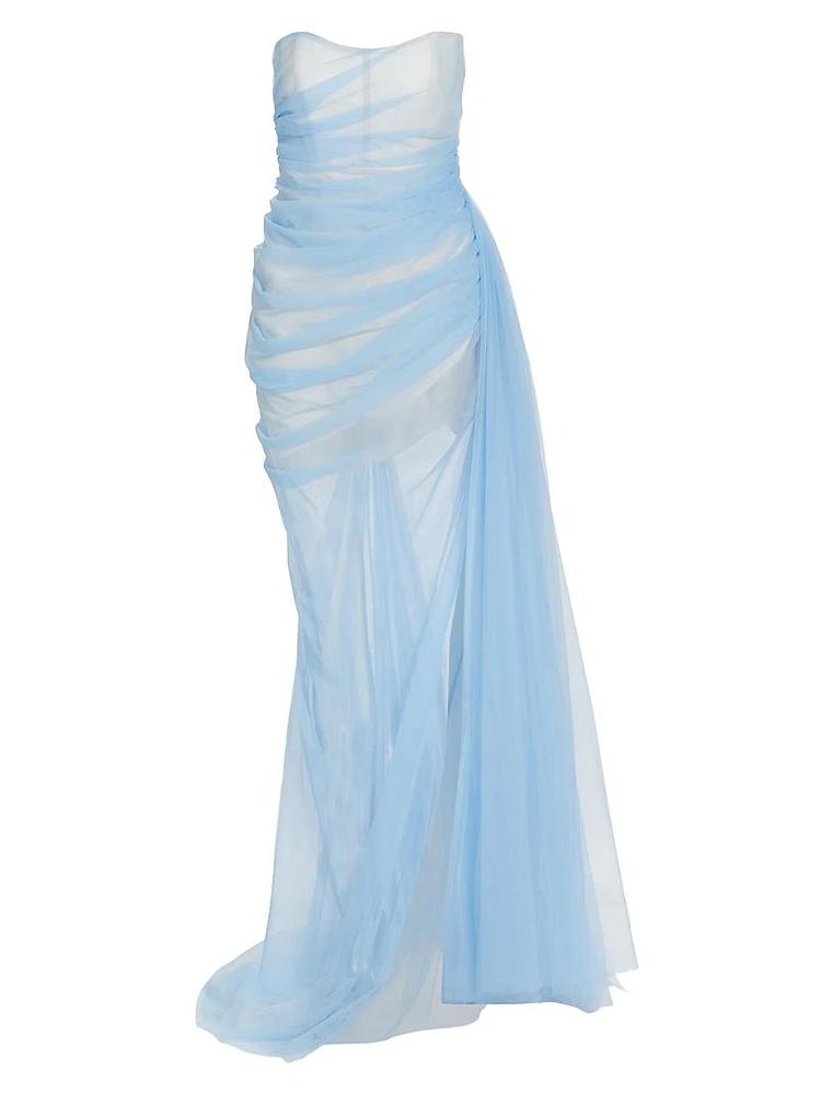 Cleo Tulle Strapless Gown