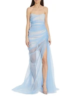 Cleo Tulle Strapless Gown