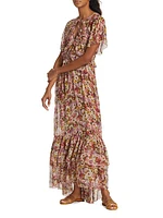 Antoinette Floral Silk Maxi Dress