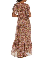 Antoinette Floral Silk Maxi Dress