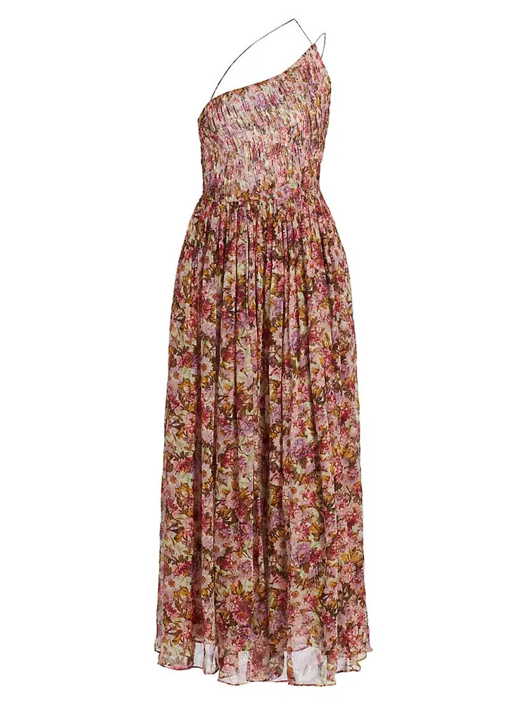 Felicity Silk Floral Midi-Dress