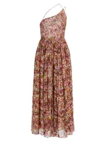 Felicity Silk Floral Midi-Dress