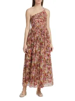 Felicity Silk Floral Midi-Dress