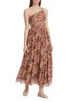 Felicity Silk Floral Midi-Dress