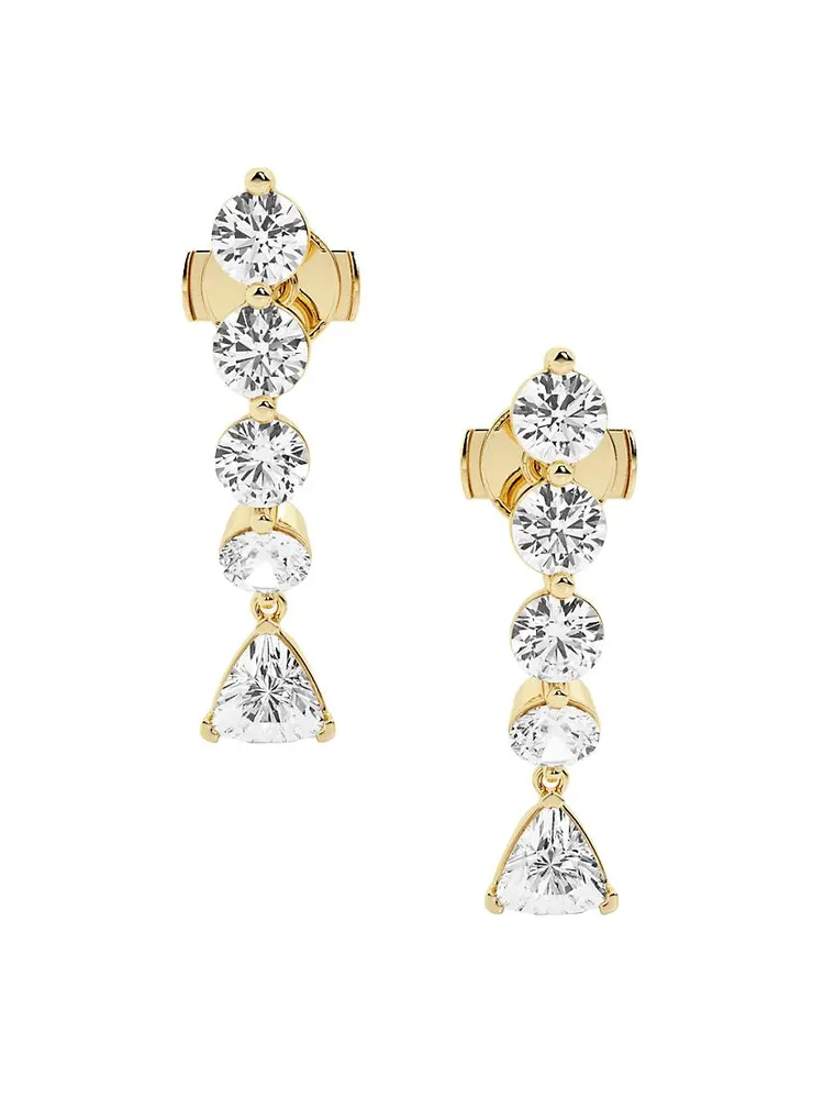 Ethereal 14K Yellow Gold & 2.6 TCW Lab-Grown Diamond Suspender Earrings