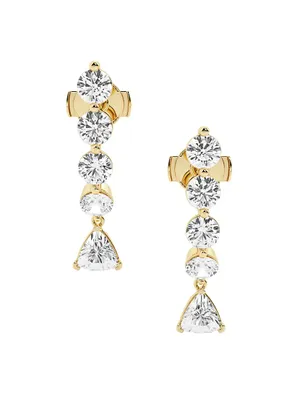 Ethereal 14K Yellow Gold & 2.6 TCW Lab-Grown Diamond Suspender Earrings