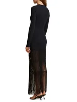 Cedar Fringe-Hem Maxi Dress