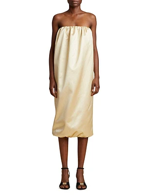 Yara Strapless Satin Midi-Dress