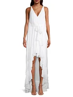 Sheridan Plissé High-Low Maxi Dress