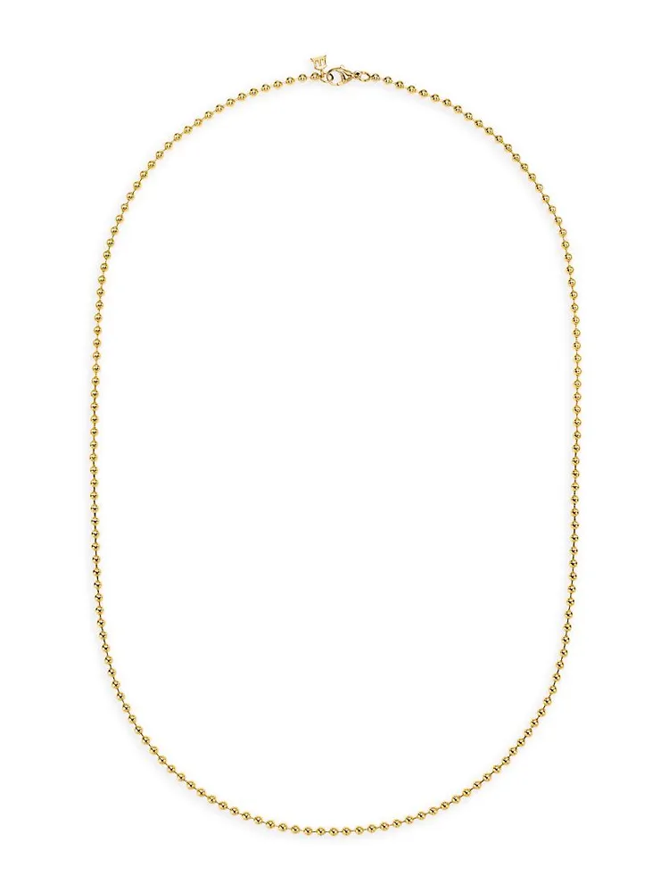 Classic 18K Yellow Gold Ball Chain Necklace