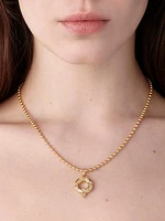 Classic 18K Yellow Gold Ball Chain Necklace