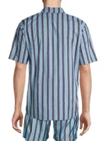 Blurry Stripes Printed Cotton Shirt