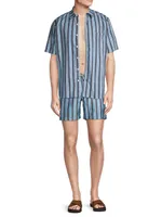 Blurry Stripes Printed Cotton Shirt