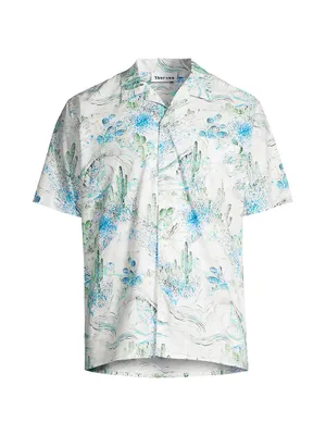 Cactus Fan Button-Front Shirt