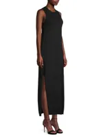 Frayed-Edge Maxi-Dress