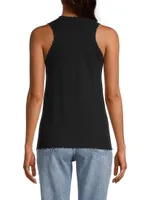 Frayed Cotton-Blend Sweater Tank