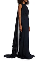 Cape Column Gown