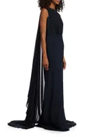 Cape Column Gown