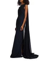 Cape Column Gown