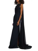 Cape Column Gown