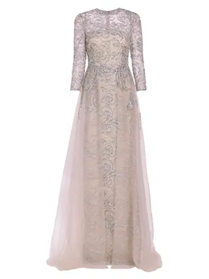 Embellished Tulle A-Line Gown