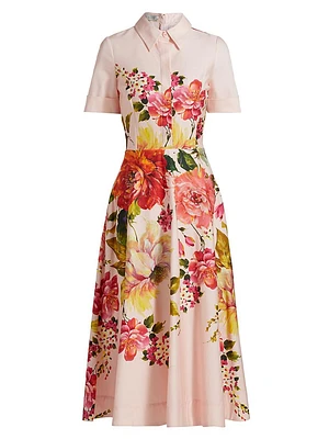 Floral Fit-&-Flare Shirtdress