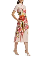 Floral Fit-&-Flare Shirtdress