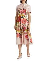 Floral Fit-&-Flare Shirtdress