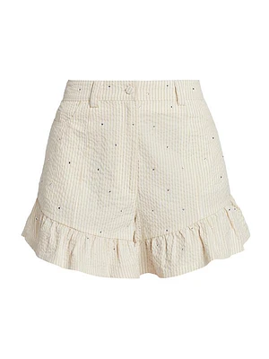 Neema Rhinestone Seersucker Shorts