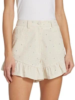 Neema Rhinestone Seersucker Shorts