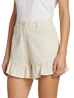 Neema Rhinestone Seersucker Shorts