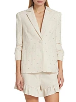 Khloe Rhinestone Seersucker Blazer