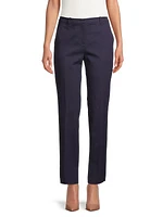 Cotton-Blend Straight-Leg Trousers