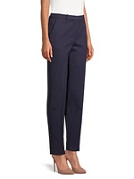 Cotton-Blend Straight-Leg Trousers