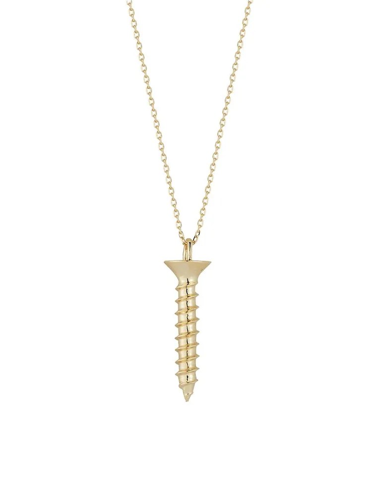 Screw 14K Gold Pendant Necklace