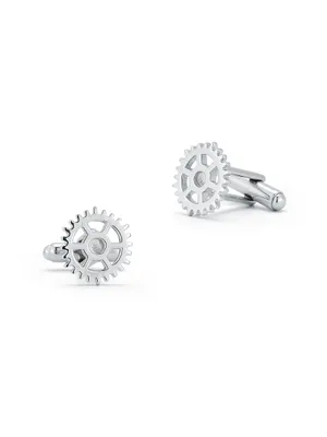 All That Works Sterling Silver Cog Cufflinks
