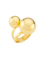 22K-Gold-Plated Double-Sphere Ring