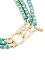 14K-Gold-Plated & Turquoise Beaded Three-Strand Nesting Necklace