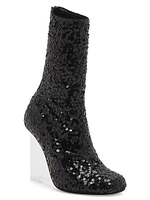 Liquid Sequin Shard Wedge Boots