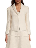 Puff-Sleeve Boucle Jacket