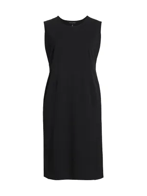 Sleeveless Crepe Midi-Dress