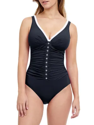 French Pleats D-Cup One-Piece