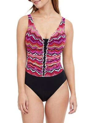 Palm Springs V-Neck One-Piece Swimsuit