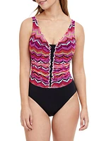 Palm Springs V-Neck One-Piece Swimsuit